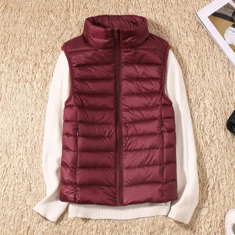 Women 90% Ultra Light Duck Down Vest Jacket