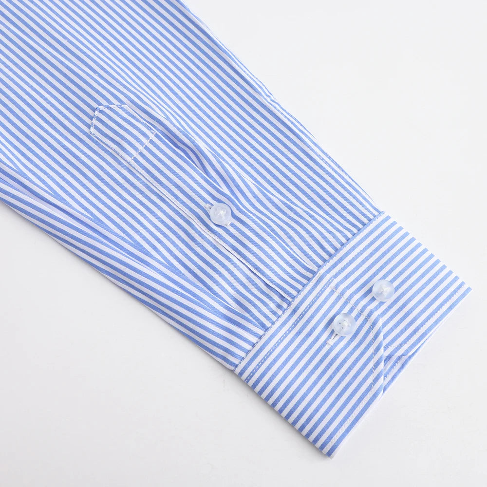 Men's Classic Long Sleeve Solid/striped Basic Shirt