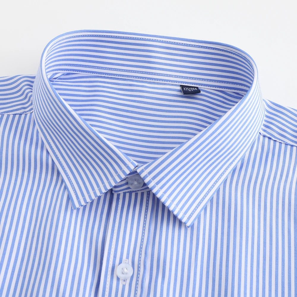 Men's Classic Long Sleeve Solid/striped Basic Shirt