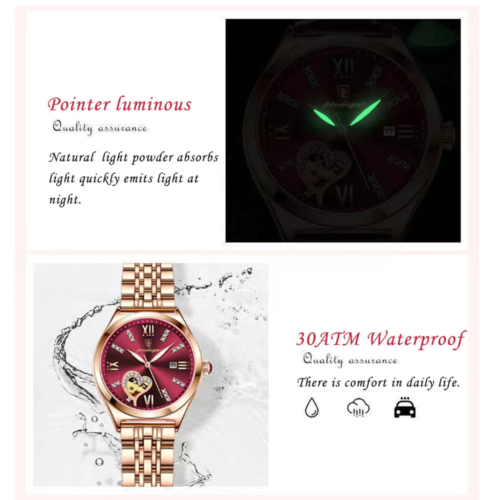 Women Watches Fashion Rose Gold Stainless Watch