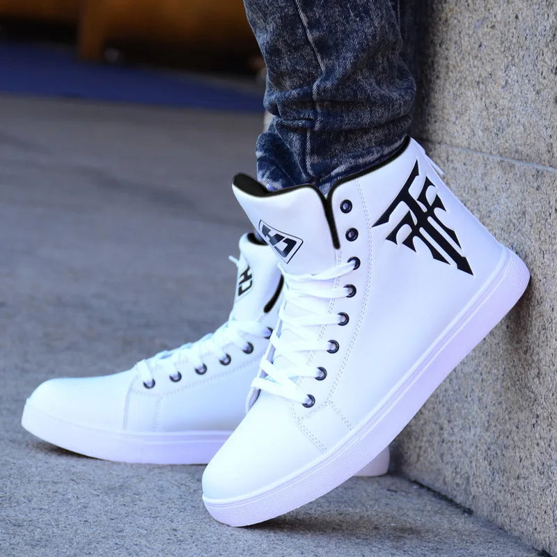 Man Vulcanized Sneakers And Male Comfortable High Top Shoes