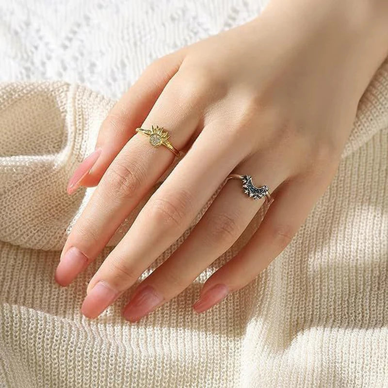 Fashion Sun Moon Star Rings For Women