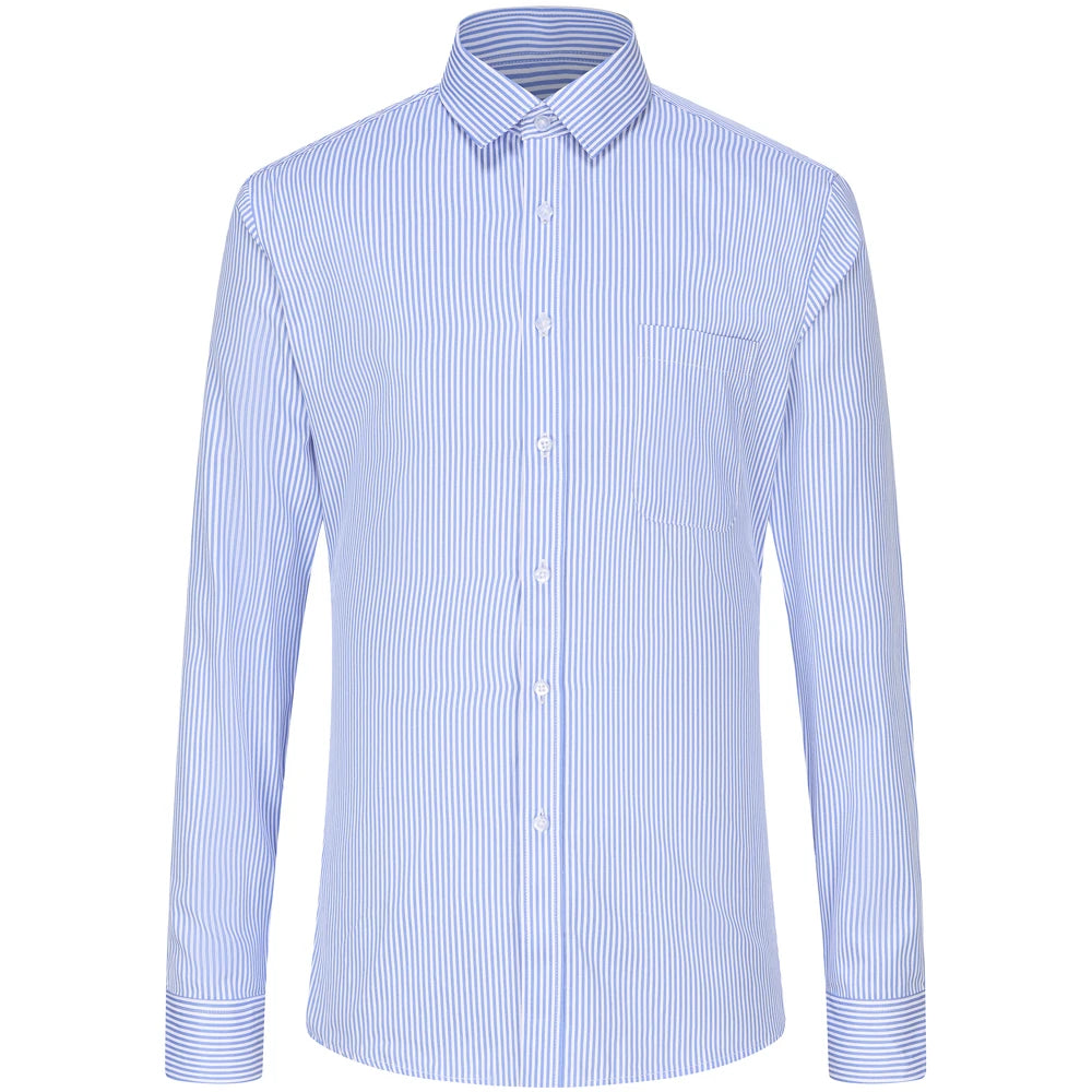 Men's Classic Long Sleeve Solid/striped Basic Shirt