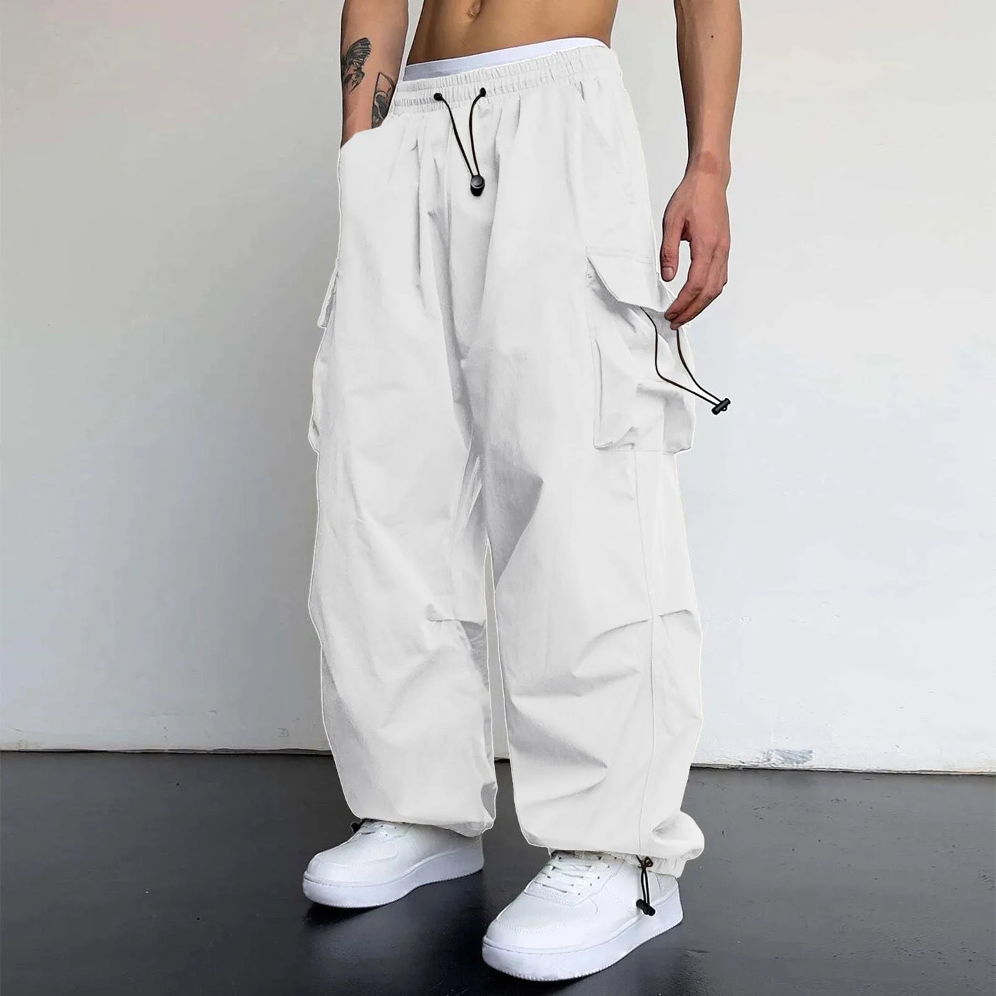 Y2k Men Carga Parachute Pants